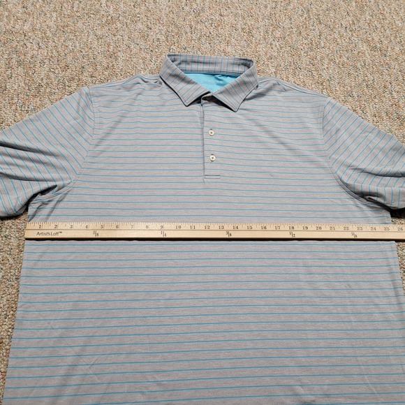 Johnnie O Polo Shirt Mens XL Striped Golf Performance Short Sleeve UPF Stretch - Picture 10 of 15